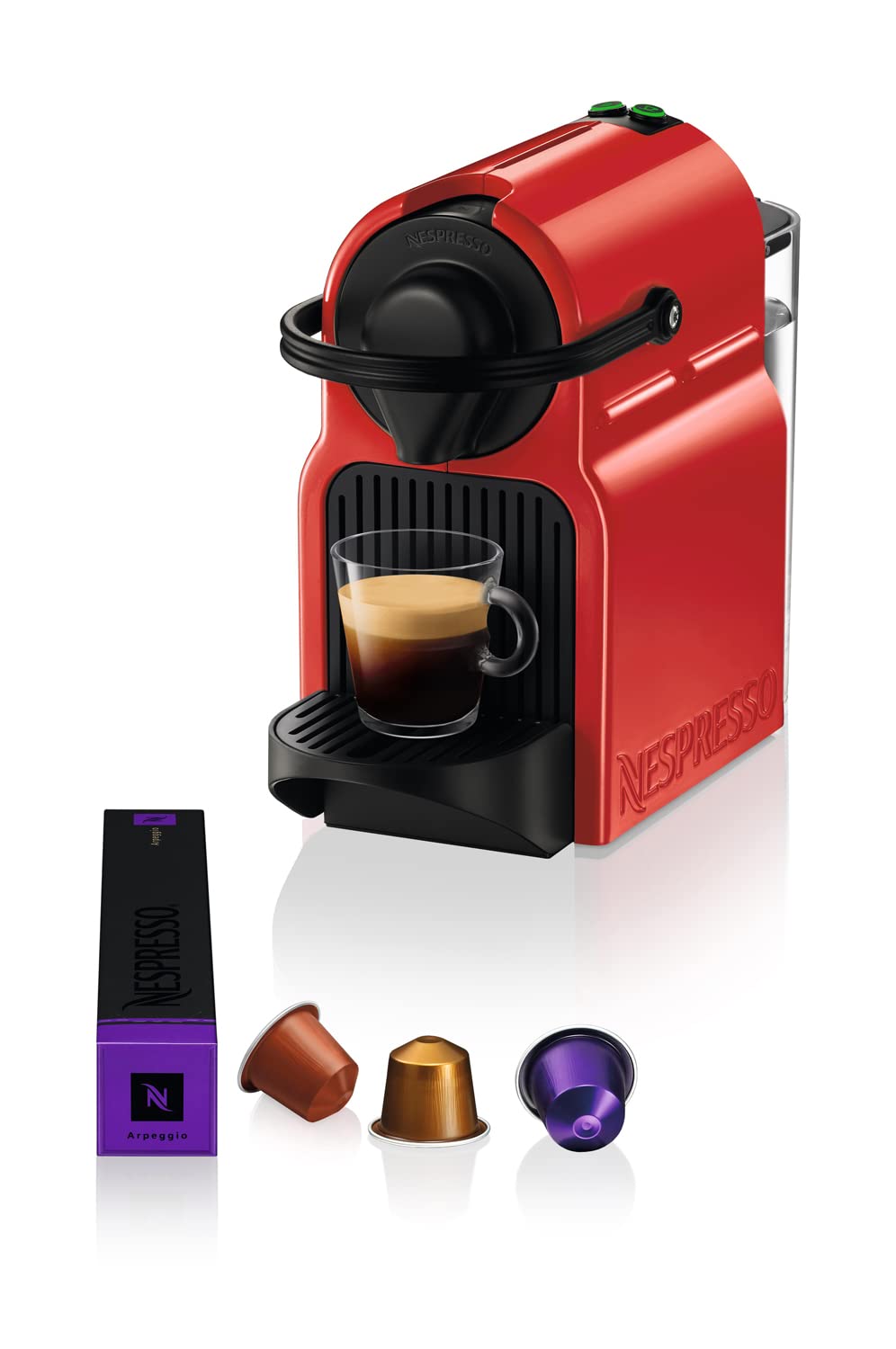 Machine à Café Inissia à Capsules Rouge Rubis Réservoir 0,7L 1260W